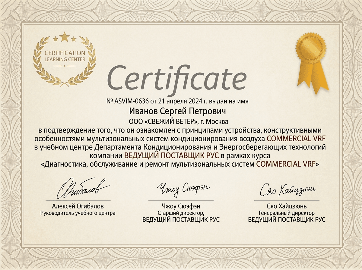 Сертификат авторизации Dyson